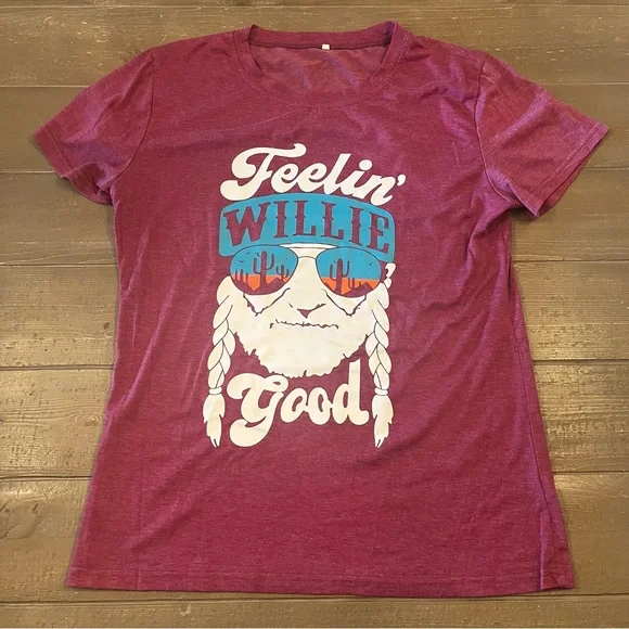 *SOLD* Feelin’ Willie Good Willie Nelson T-shirt - Picture 1 of 8